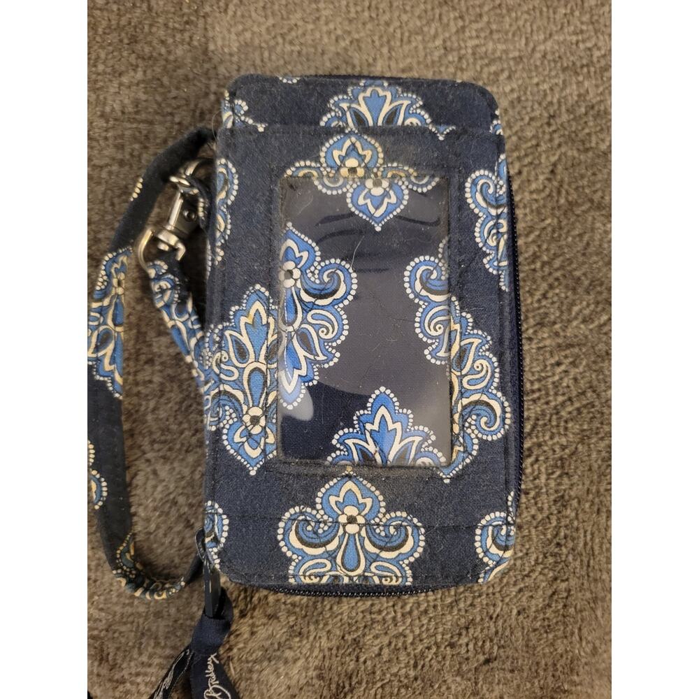Vera Bradley All In One Wristlet  Calypso Pattern Blue White